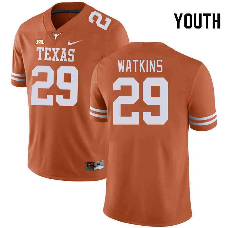 Youth #29 Reid Watkins Texas Longhorns College Football Jerseys Stitched-Orange